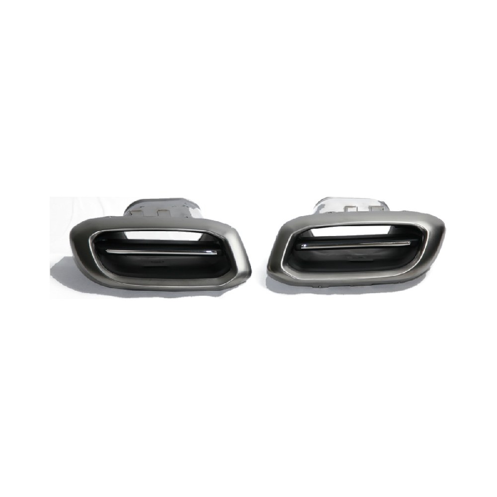Mercedes-Benz S-Class W223 Maybach Style Square Exhaust Tips - Silver